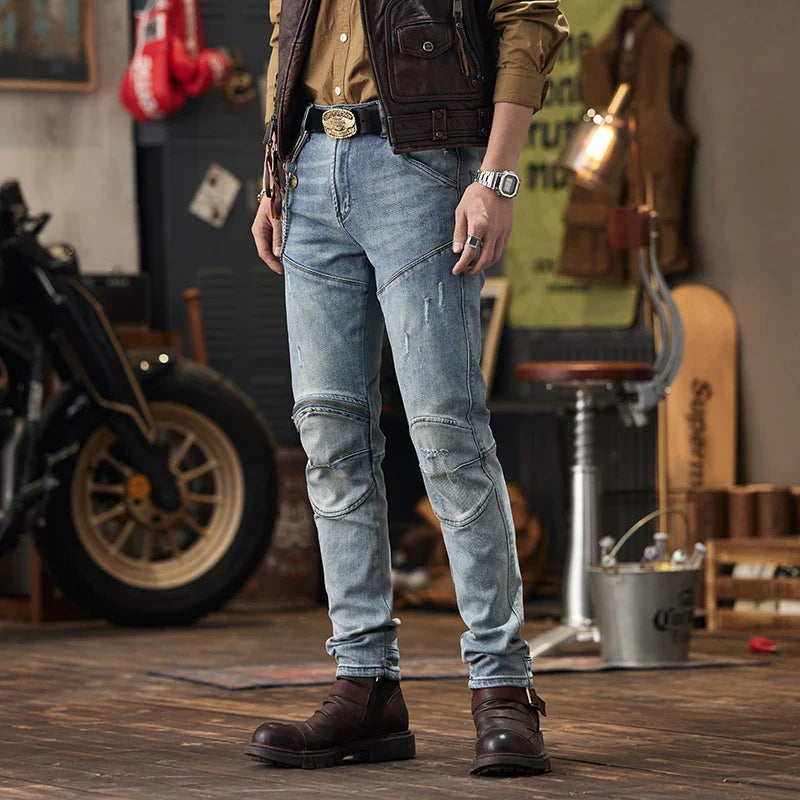 RetroFlex Moto Jeans