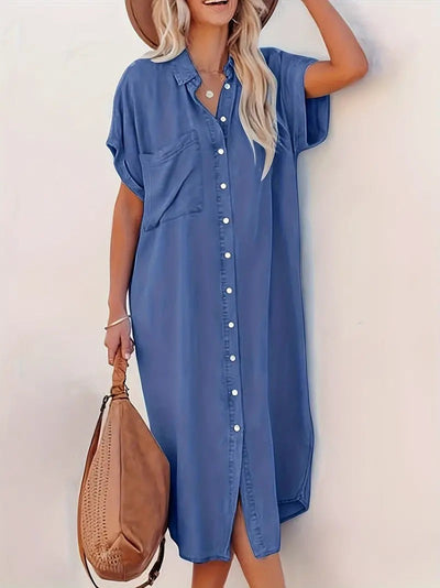 Samira-Shirt dress with fixed pockets