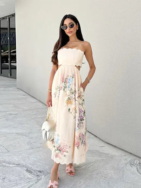 Isabella™ - Halter Floral Elegance Dress