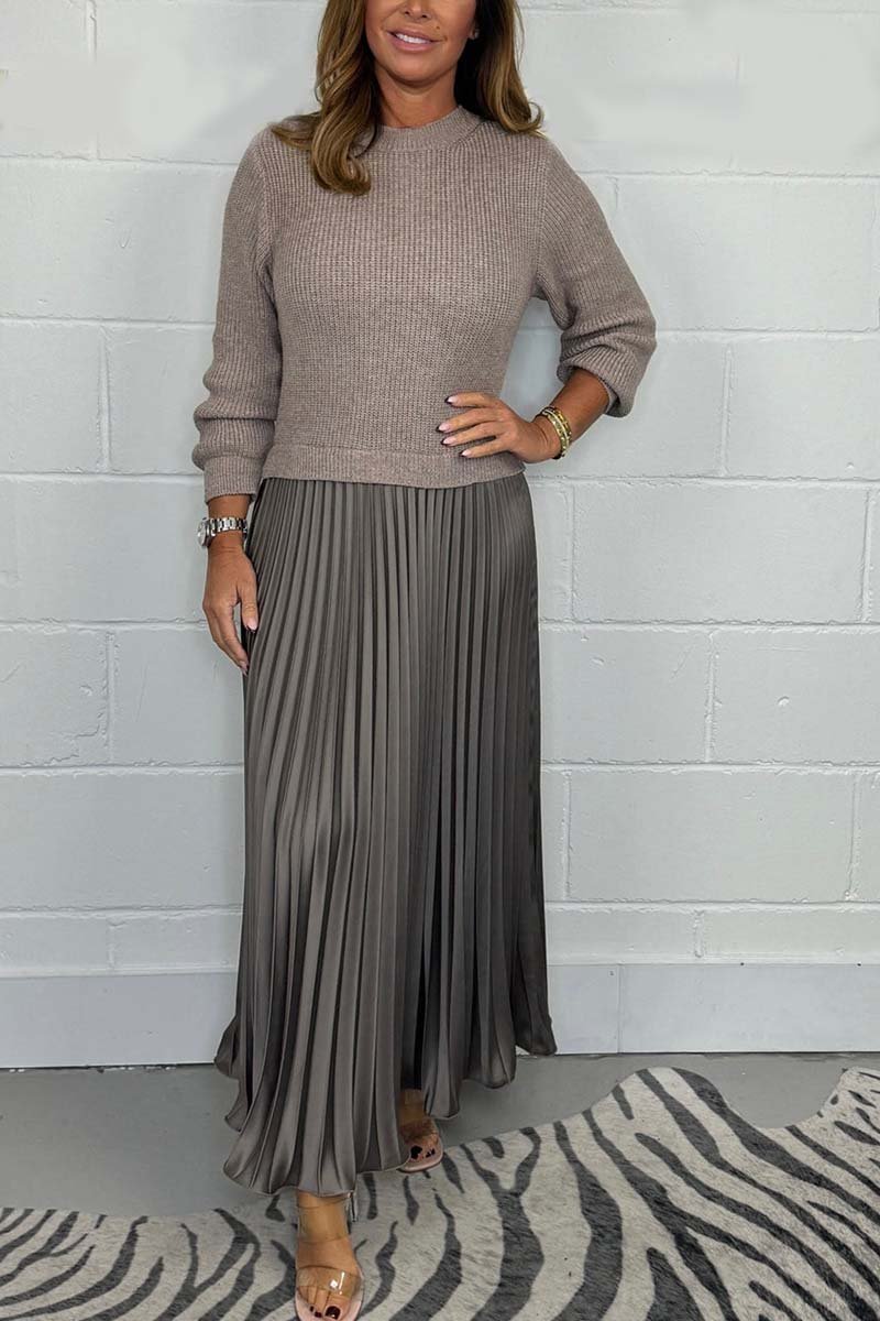 AMELIA™ | Elegant Sweater & Pleated Skirt Combo