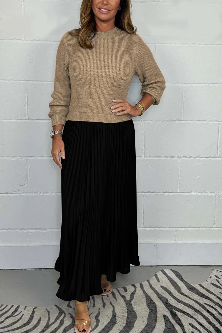 AMELIA™ | Elegant Sweater & Pleated Skirt Combo