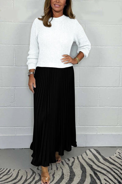 AMELIA™ | Elegant Sweater & Pleated Skirt Combo