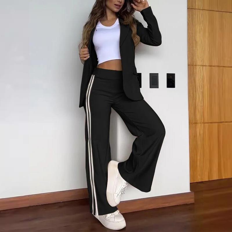 Chic Two-Piece Set: Women's Casual Sporty Ensemble