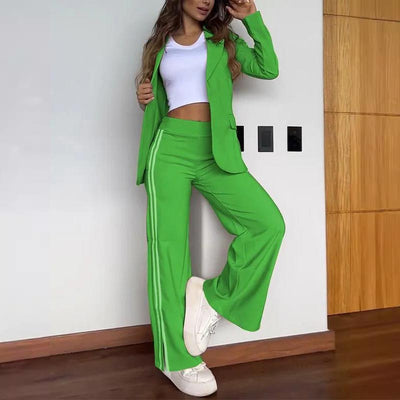 Chic Two-Piece Set: Women's Casual Sporty Ensemble