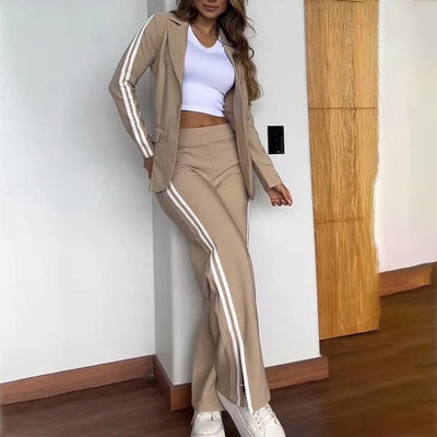 Chic Two-Piece Set: Women's Casual Sporty Ensemble